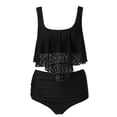 thumbnail image 4 of Aayomet Womens Blouson Tankini Top No Bottom Loose Fit Swim Top Modest Tank Top Swim Suits,Black XL, 4 of 4