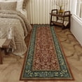 thumbnail image 3 of HIWEAVER Red 2' x 6' Washable Distressed Floral Vintage Runner for Kitchen Indoor Throw Carpet Non-Slip Foldable Doormat for Hallway Farmhouse Dorm Home Decor, 3 of 6