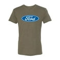 thumbnail image 2 of Wild Bobby, Ford Motors Blue Logo, Cars and Trucks, Men Premium Tri Blend Tee, Military Green, Medium, 2 of 4