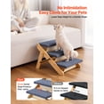 thumbnail image 2 of VEVOR Wood Pet Stairs, 3-Step Dog Stairs for Beds, Sofa & Cars, 150lbs Load Capacity, Floded Flat Design, Stable & Sturdy Cat & Dog Step Ladder for Small Medium Large Older Pet Puppy Essentials, 2 of 9