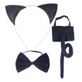 thumbnail image 3 of Conjunto de orejas de gato, pajarita y cola para niños, aro para el pelo, disfraz de animal ligero, disfraz de fiesta de Halloween para niños y niñas sin vestido Fernando Disfraz Pajarita Cola, 3 of 8