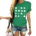 thumbnail image 2 of Pxiakgy Vente Chaude! T-Shirt Trèfle de la Saint-Patrick pour Femmes Chanceux Irlandais Manches Courtes T-Shirt Graphique Trèfle Mode Décontractée Imprimé Amour Col Rond Manches Courtes T-Shirt, 2 of 4