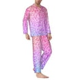 thumbnail image 3 of Bingfone Men'S Pajama Set 2 Piece Loungewear Pjs, Long Sleeve With Pajama Pants-Colorful Glitters, 3 of 9