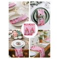 thumbnail image 3 of Valentine's Day Cloth Napkins Set of 4 Reusable Dinner Napkins, Ombre Pink Gnomes Love Roses Romantic Cocktail Napkin Washable Table Napkins for Wedding/Holiday Party/Baby Shower 20"x20", 3 of 7
