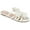 White, variant on Journee Collection Womens Dolliah Faux Leather Rosette Flat Sandals
