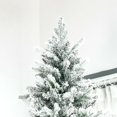 thumbnail image 2 of Resenkos 9ft Artificial Snow-Flocked Pine Christmas Tree with 616 Realistic Cedar Branches, Auto Open, for Home Holiday Decoration, Green, 2 of 7