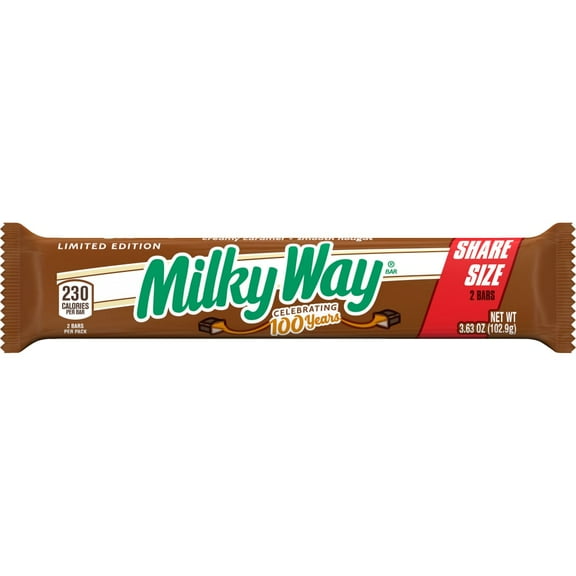 Pack of 3 Milky Way Candy Milk Chocolate Bar Share Size, 3.63 oz (packaging may vary)