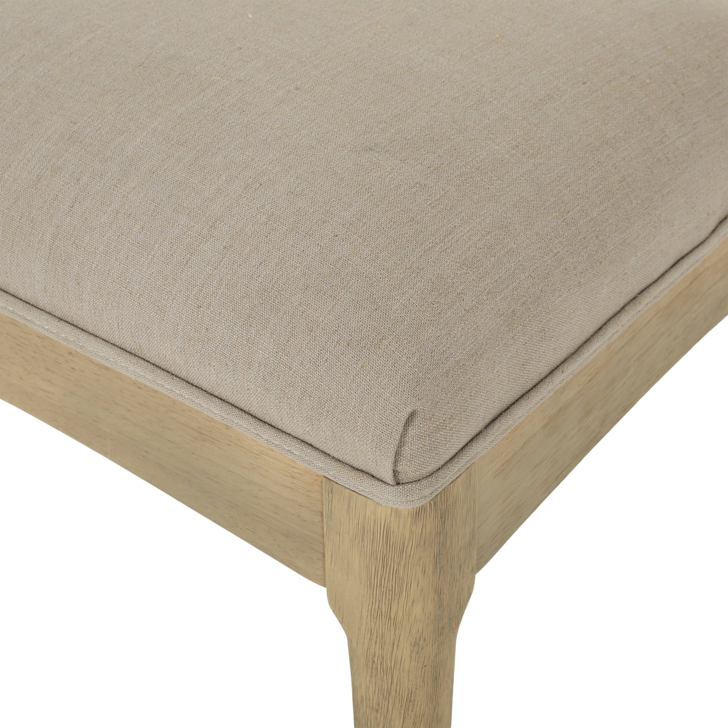 Noble House Cotterell Fabric and Wood Dining Chairs, Set of 2, Pebble Linen and Light Ash