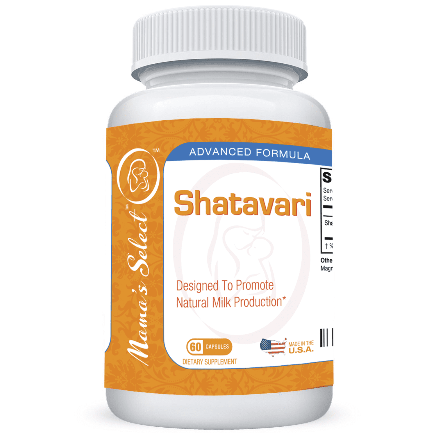 Mama's Select Shatavari  for Natural Breast Milk Production - Lactation Supplement for Nursing & Breastfeeding women  - 60 Vegan Capsules, Organic, Safe, Non-GMO