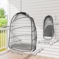thumbnail image 3 of Outsunny Hanging Egg Chair, Foldable Rattan Garden Swing Chair, Dark Grey, 3 of 10