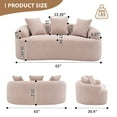 thumbnail image 2 of Newest Warm Beige Curved Loveseat: Compressed No Assembly, Chenille Small Sofa, 30d Sponge, Compact For Apartments, 65" L, 300lbs, 3 Pillows, 2 of 8