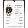 thumbnail image 3 of OLEVS Mens Watches Chronograph Business Dress Quartz Stainless Steel Waterproof Luminous Date Wrist Watch For Men Black Dial, 3 of 11