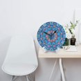 thumbnail image 3 of Reloj de pared caleidoscopio fractal azul turquesa - Reloj de pared silencioso que no hace tictac de 10 pulgadas - Estilo rústico retro decorativo para sala de estar, cocina, hogar, baño y dormitorio, 3 of 7