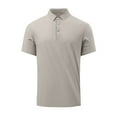 thumbnail image 2 of pstuiky camisetas de hombre, Camisa/camiseta informal de verano para hombre con solapa y botones lisos para uso diario y al aire libre camisetas de hombre xl, 2 of 8