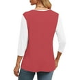 thumbnail image 6 of Womens Plus Size Tops 3/4 Sleeve Dressy Blouses V-Neck Casual Loose Tunic Tops Summer Pullover Blouse Shirts S-3XL, 6 of 8
