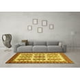 thumbnail image 3 of Ahgly Company Machine Washable Indoor Round Abstract Yellow Modern Area Rugs, 8' Round, 3 of 4