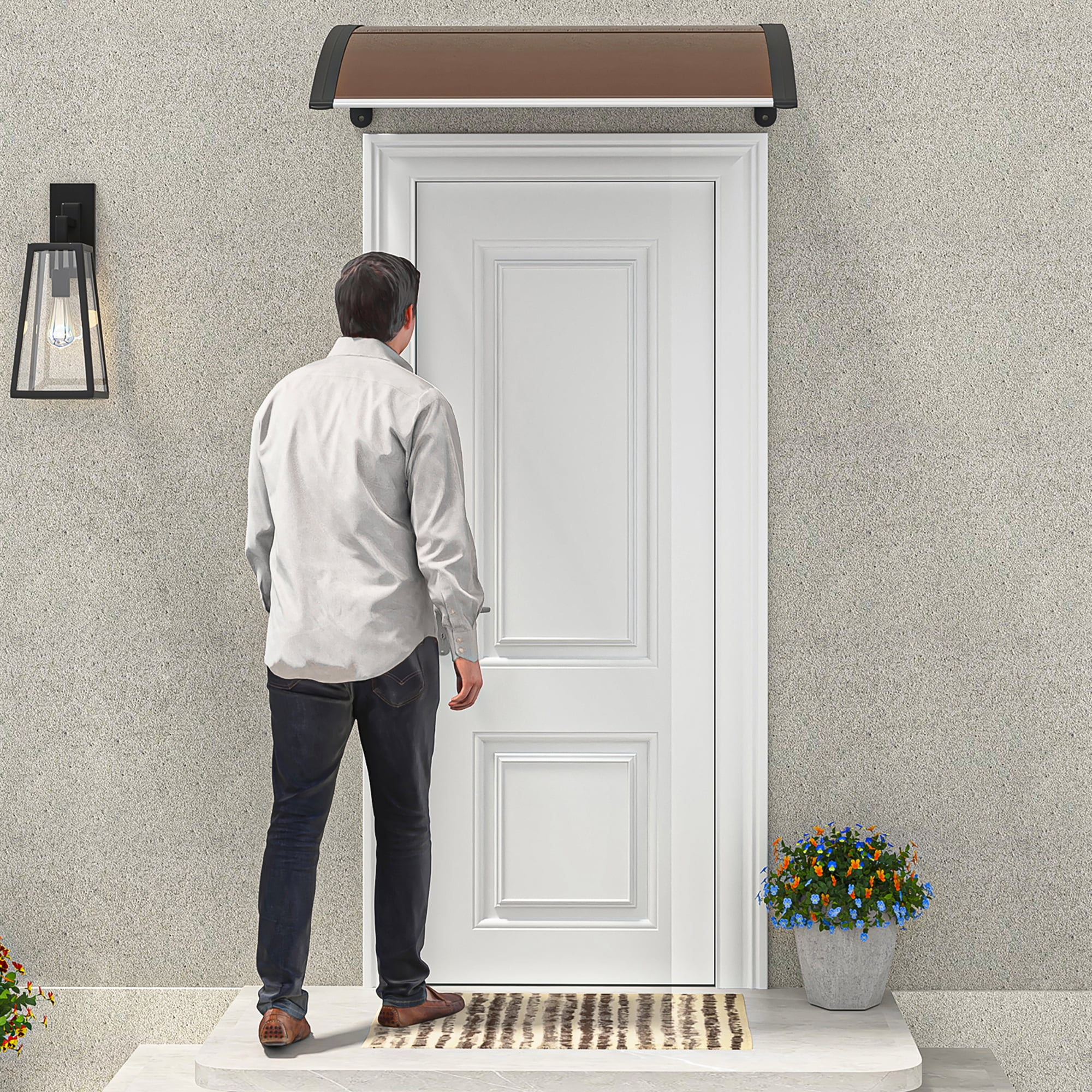 Kadyn 40"x 35" Window Door Awning, Patio Cover Awning for Outdoor, Awning Canopy for Patio, Brown Kadyn 40"x 35" Window Door Awning, Patio Cover Awning for Outdoor, Awning Canopy for Patio, Brown
