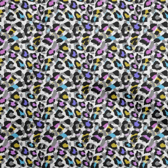 oneOone Cotton Silk Dark Olive Green Fabric Animal Skin Sewing Material Print Fabric By The Yard 42 Inch Wide