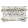 thumbnail image 3 of SAFAVIEH Marlin Fringed Geometric Plush Pillow, 12" x 20", White, 3 of 4