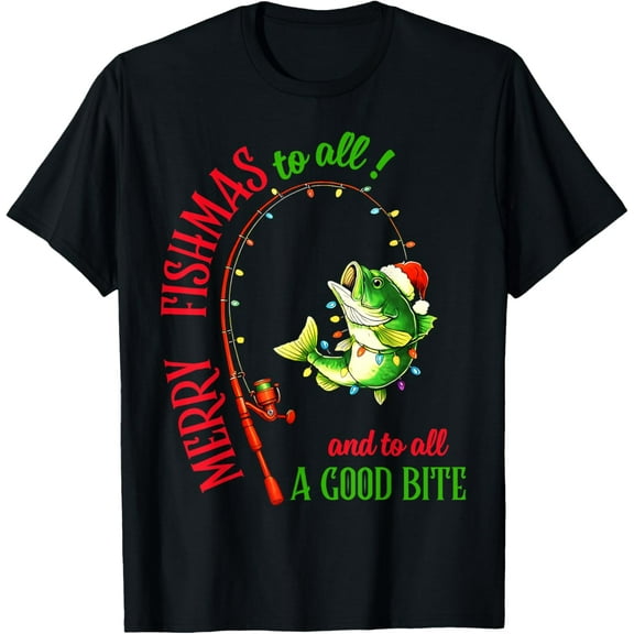 Merry Fishmas to All Fishing Fisherman's Funny Christmas Men T-Shirt- American fashion hot selling casual retro high quality 100% cotton T-shirt 1 piece