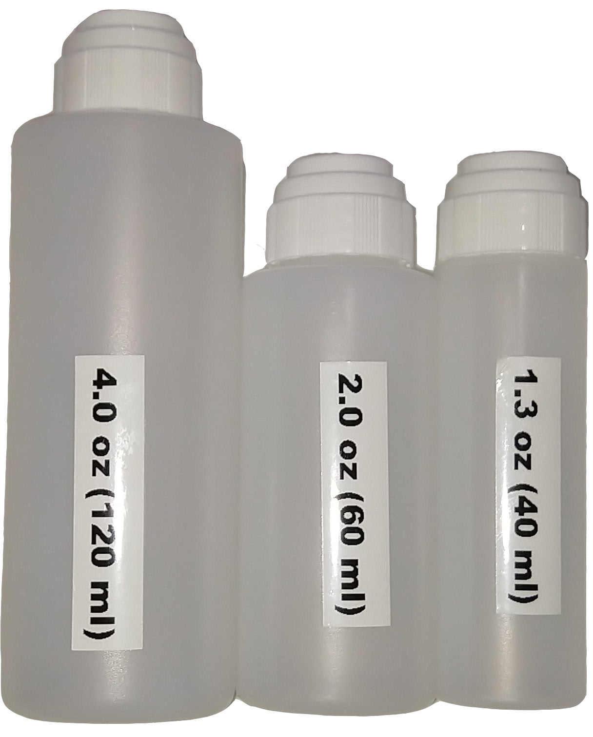 Empty Bottles with applicators 4 oz, 2 oz, 1 oz Mohair Dauber 3