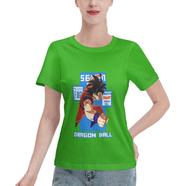 T-Shirt Basique à Manches Courtes pour Femmes Super Saiyan 04