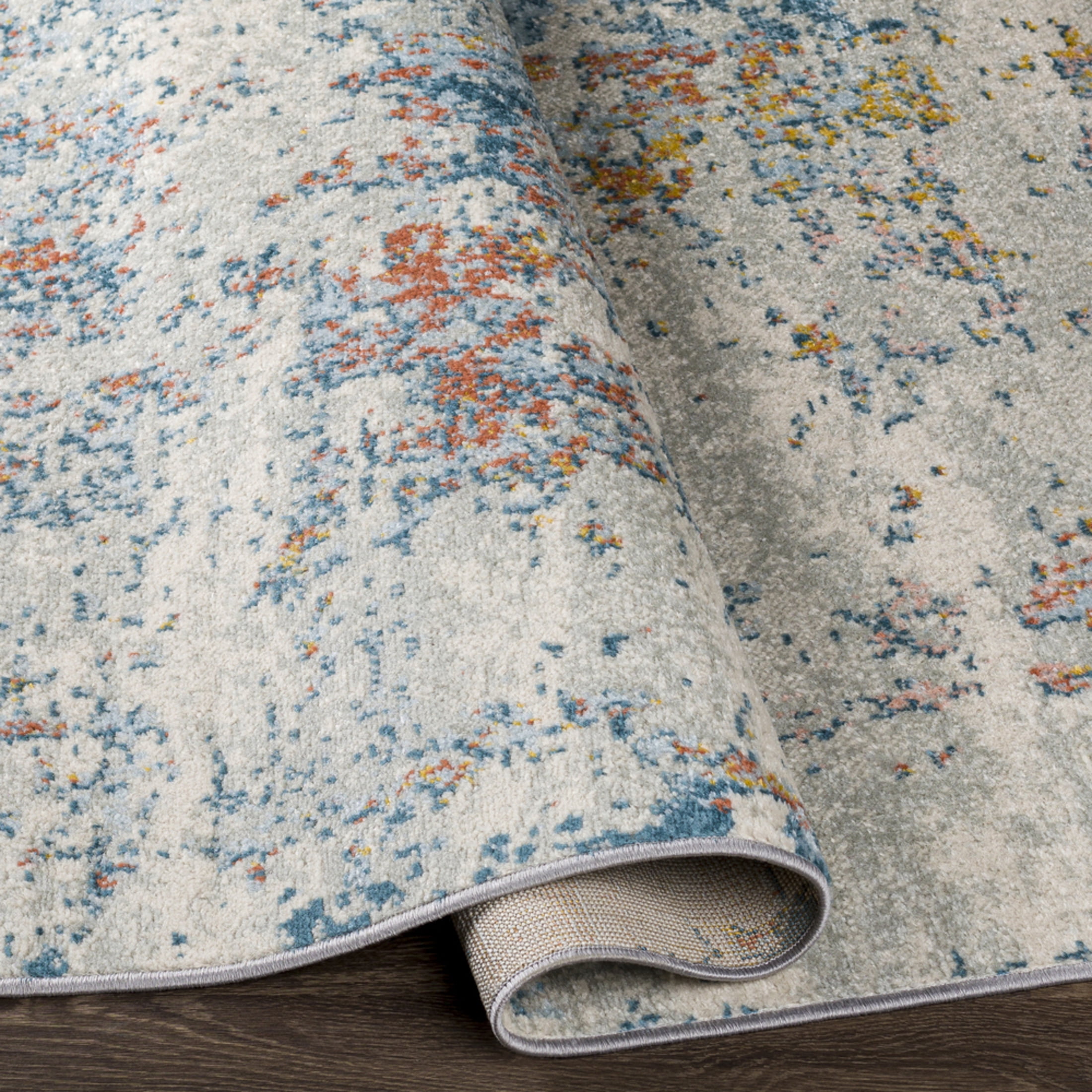 Livabliss Area Rugs for Living Room, 7x9 Sunderland Modern Blue Rug, Bedroom Dining Room Home Decor Stain Resistant Carpet (6'7" x 9')