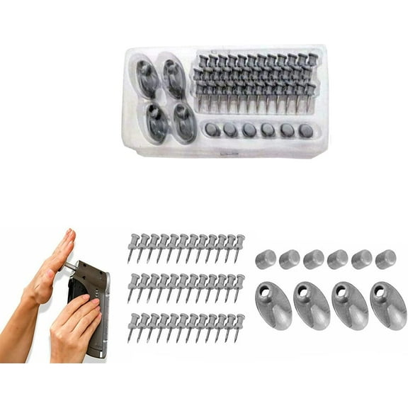 Mushroomcase Instant Wall Picture Hanging Nail System Replacement Hardware Nails, (46 Pack)