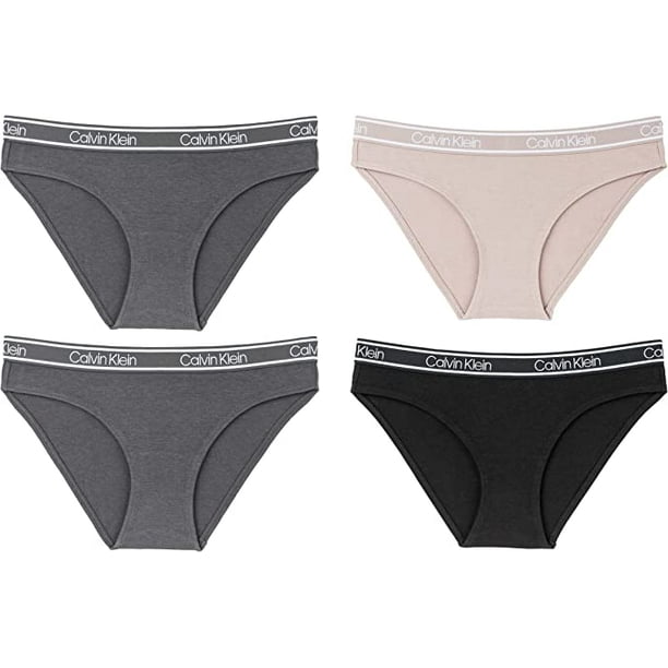 Calvin Klein CK Carousel Bikini Panty Underwear for Women Soft Cotton  Stretch Fabric Featuring Marled Logo 4 Pack Size Small to Large