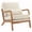 Off White_a, variant on IVV Modern Accent Lounge Chair, Linen Upholstered Reading Armchair with Waist Pillow and Seat Cushion, for Bedroom, Living Room, Home Office, Teal