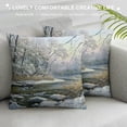 thumbnail image 3 of Orinice Snowy River Forest Rocks Graphic Decorative Cushion Pillow Cover for Home, Square Winter Printed on Both Sides, 1PC 20x20in, 3 of 5