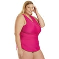 thumbnail image 5 of Sporti Plus Size Isabella Tummy Control Wrap One Piece Swimsuit, Soft Cup, Athletic (Women's Plus), 5 of 9