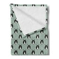 thumbnail image 2 of Puppy Soft Flannel Fleece Throw Blanket, Dog Heads Pattern Childish Animal Friends Kids Companion Graphic, Cozy Plush for Indoor and Outdoor Use, 50" x 70", Almond Green Grey, by Ambesonne, 2 of 5