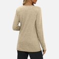 thumbnail image 4 of Tshirt Women Women's Long Sleeve Shirt Pleated Round Neck Casual Loose Fashion Tops, 4 of 7