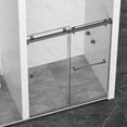 thumbnail image 3 of 55-59"W x 72"H Frameless Double Sliding Shower Door, 5/16"(8mm) Glass, Matte Black, 3 of 16