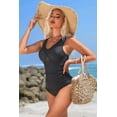 thumbnail image 6 of ATTRACO One Piece Swimsuit Women Pectoral Cross V Collar Bathing Suit Sexy Monokini Swimwear S-XL, 6 of 7
