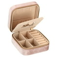 thumbnail image 1 of Unique Bargains Travel Jewelry Case, Small Jewelry Organizer Portable Mini Jewelry Box with Mirror Square Style 2, Pink, 1 of 5