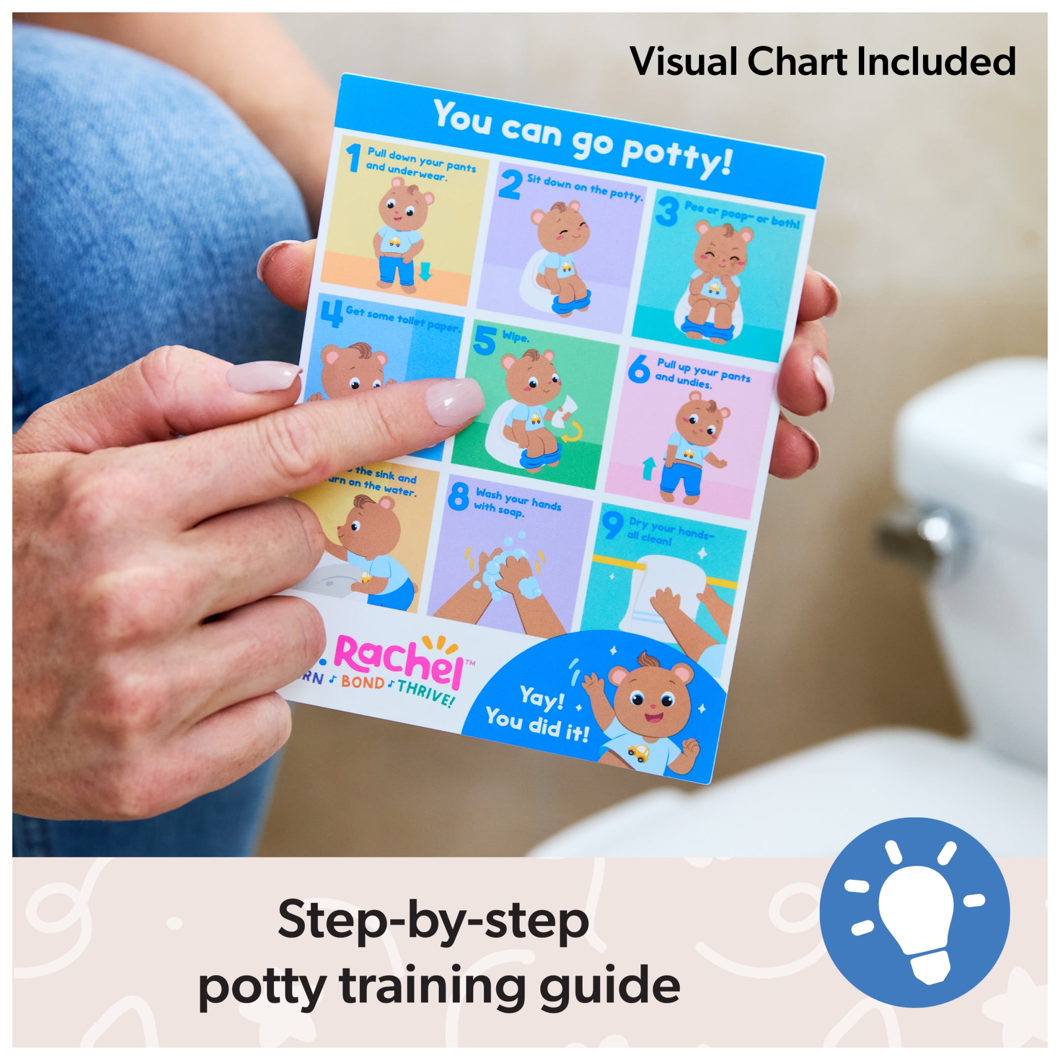 Ms. Rachel Official Potty Time with Bean Doll for 18 Months - 3+ Years