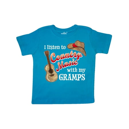 

Inktastic I Listen to Country Music with my Gramps Guitar and Hat Gift Toddler Boy or Toddler Girl T-Shirt