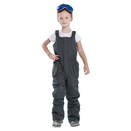 CPNG Boy s Waterproof Ski Bibs Warm Snow Pants Overalls Winter Windproof Snowboarding Pants Solid Color Overall Insulated Outdoor Jumpsuit