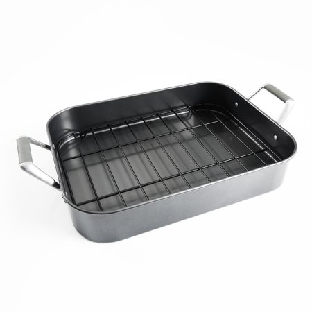 Gibson Home Greyfield 2 Piece Nonstick Steel Roasting Rack Set with Riveted Handles