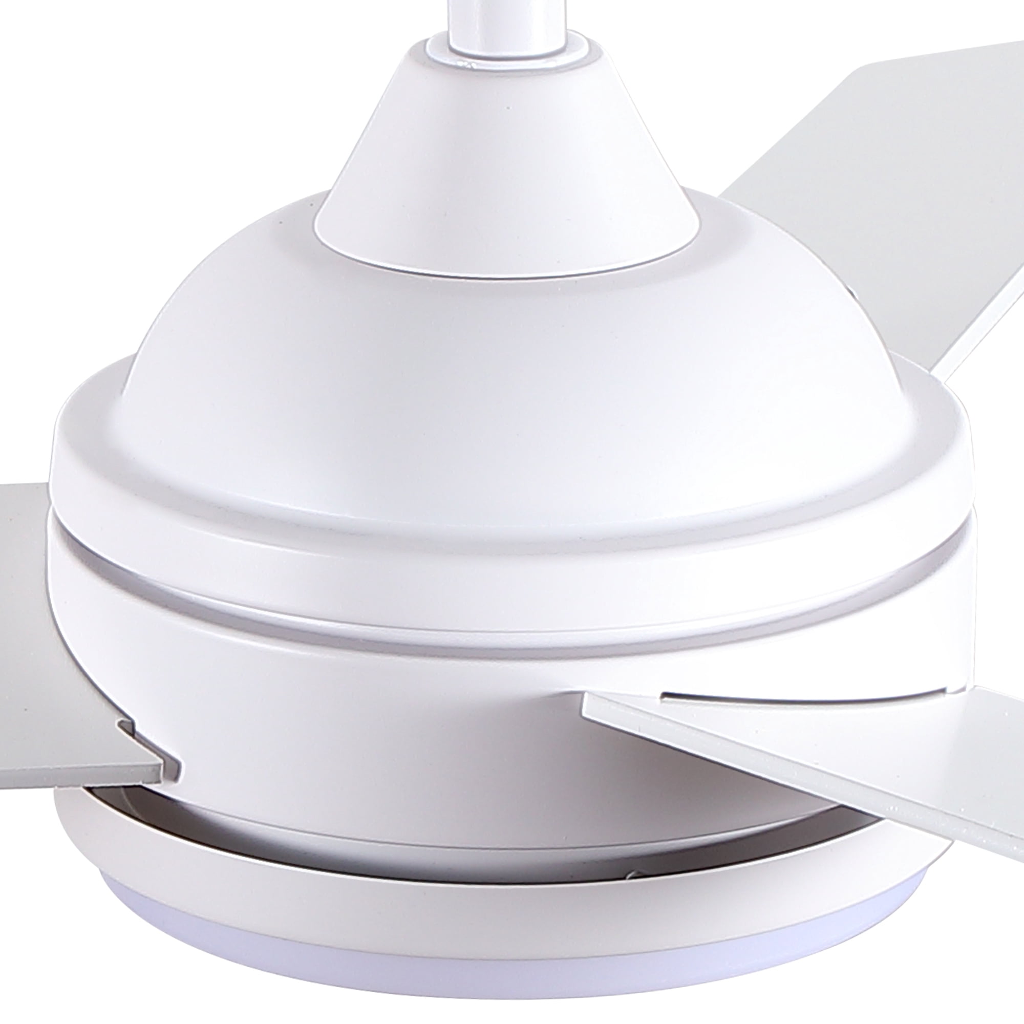 Leumius 52" White Ceiling Fan with Intergrated LED Light Kit with Remote Control, 3 Plywood Blades and Work with Smart APP for Living Room Bedroom