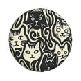 thumbnail image 3 of Rv Spare Tire Cover 17 inch - Abstract Cat Faces Pattern Tire Covers for Trailers, Adjustable Camper Spare Tire Cover, 3 of 7