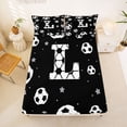 thumbnail image 5 of Erosebridal Letter L Monogrammed Queen Sheet Sets,White Black Bed Set For Kids Boys 4 Pieces, 5 of 6
