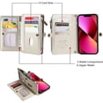 thumbnail image 3 of ANTHOUSE Compatible with iPhone 14 Pro Max Wallet Case, Zipper Case with RFID Blocking Card Holder Slots for Women Men, Magnetic Detachable Leather Cover with Wristlet Strap for iPhone 14 Pro Max, 3 of 14