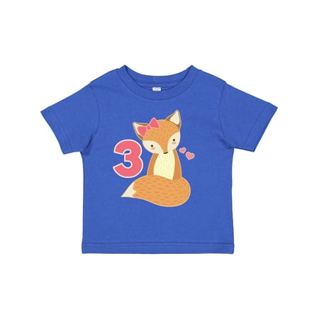 

Inktastic 3rd Birthday Woodland Fox 3 Year Old Girls Toddler T-Shirt