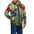 thumbnail image 2 of Vsdgher Hummingbird Floral Paradise Mens Hoodies Zip Hoodie, Hoodies for Men, Zip-up Hooded Sweatshirt-Large, 2 of 5