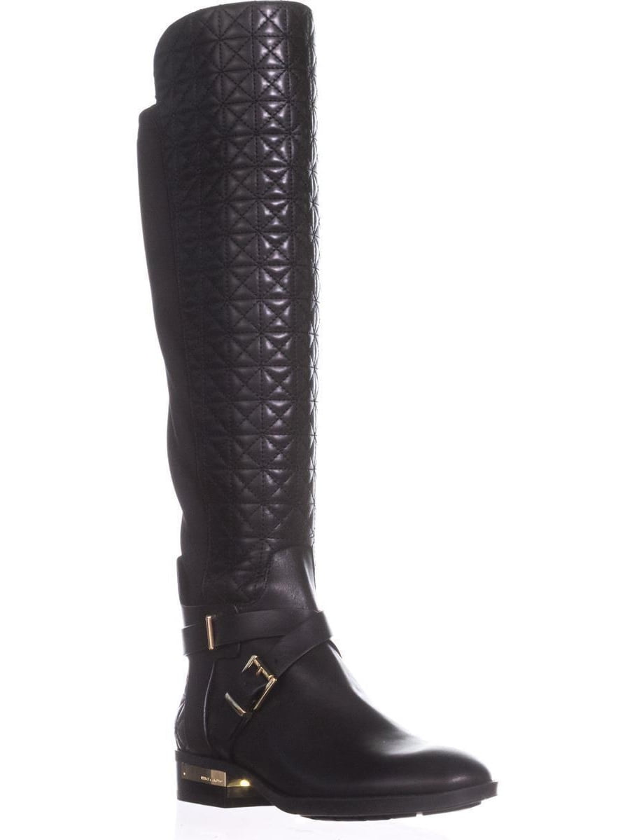 Womens Vince Camuto Patira Flat Riding Boots, Black Leather - Walmart.com