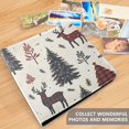 thumbnail image 4 of FORMRS 3 Ring Photo Album 4"x6" Self Adhesive Large Capacity PU Leather Cover, Beige Christmas Forest, 4 of 7