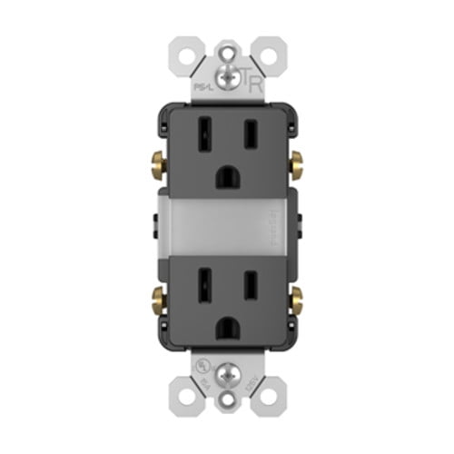 Legrand radiant Adjustable LED Night Light Outlet, Nightlight Electrical Outlets, Tamper Resistant, Safe for Kids, Black, NTL885TRBKCC6
